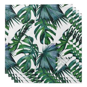 Tropical Palm Leaves Cloth Table Napkins